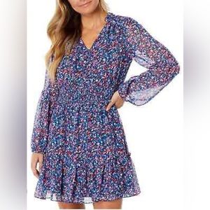 Draper James Smocked Waist Dress Size M Spring Ditsy Floral